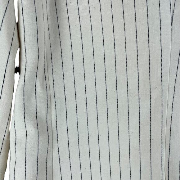 Nili Lotan Don Pinstripe One Button Blazer Jacket Natural Size 0 - Picture 8 of 12